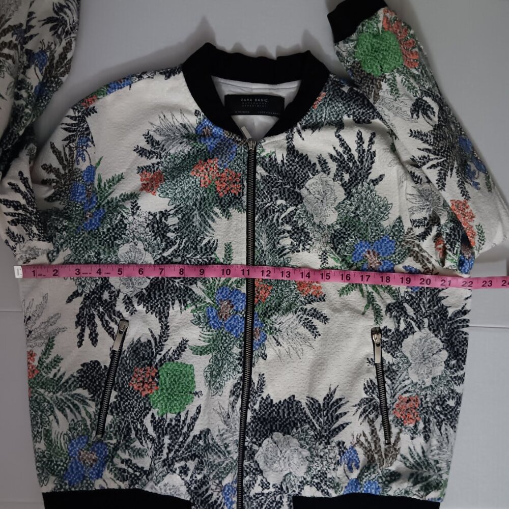 ZARA BASIC EMBROIDERY FLORAL PRINT BOMBER JACKET - Picture 6 of 15